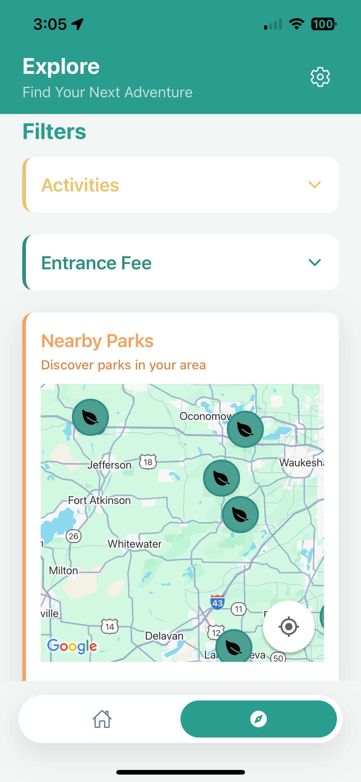 App Screenshot - Explore Screen