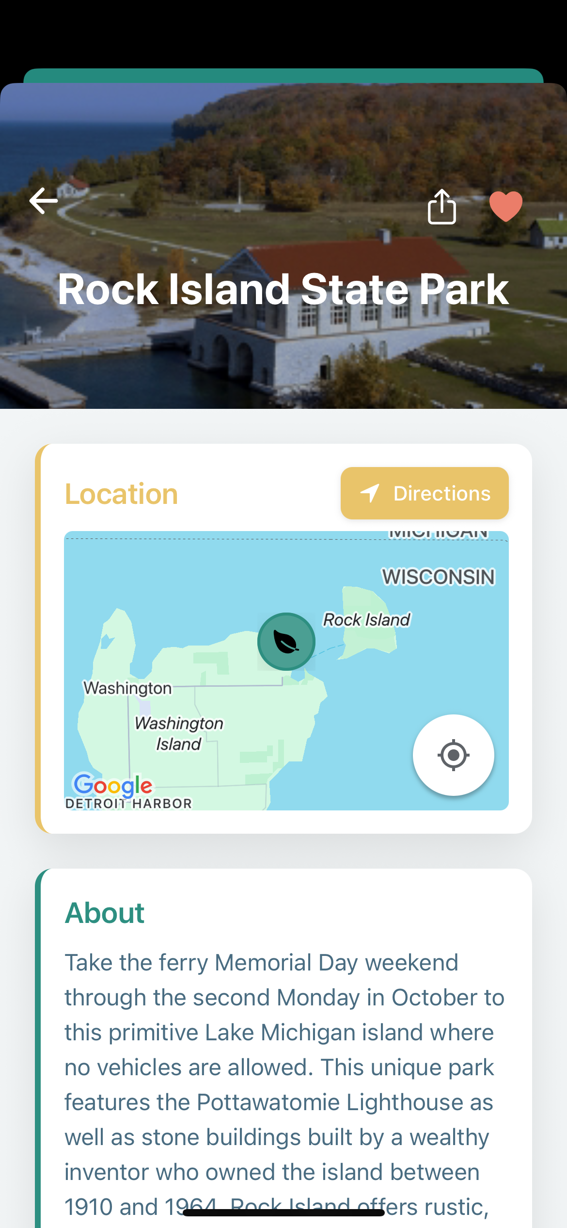 App Screenshot - Park Details
